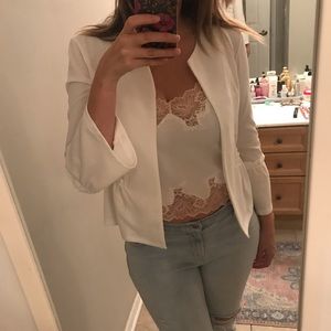 Cropped Blazer with 3/4 bell sleeves